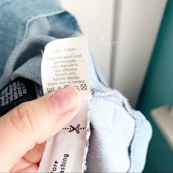 J. Crew Washed Chambray Dress Sleeveless Embroidery Classic Style 00 Hamptons - Picture 11 of 13